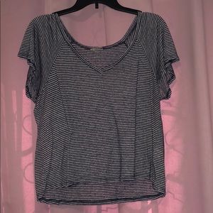 Grey and black striped t-shirt